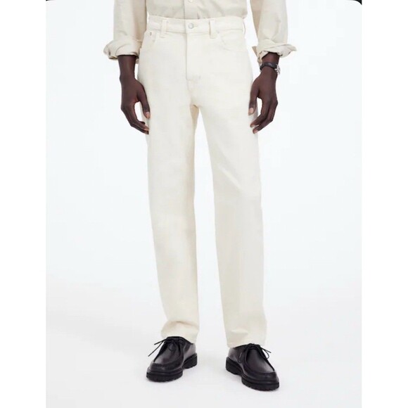 Madewell 1991 Straight-Leg Jean Mens 36 30 White Ecru Relaxed Flex Denim 90s New - Picture 3 of 16